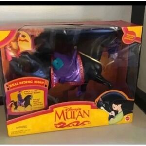 Vintage Disney Mulan Horse Real Riding Khan 1997 Mattel RARE NEW‎ IN BOX